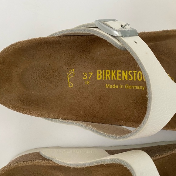 Birkenstock White leather Gizeh Sz 37 - Picture 2 of 7